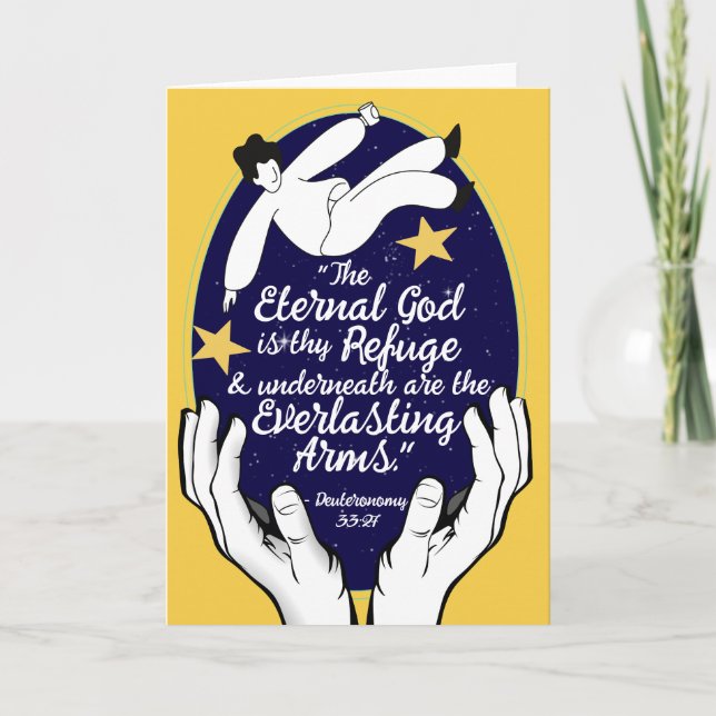 God's Promise for your Every Need - Deut. 33:27 Thank You Card (Front)