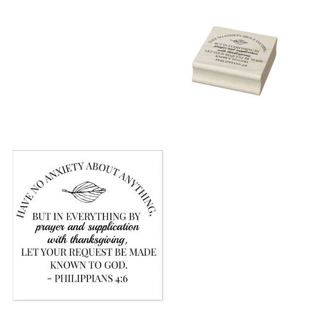 God's Promise for your Every Need - Phil. 4:6 Rubber Stamp (Stamped)