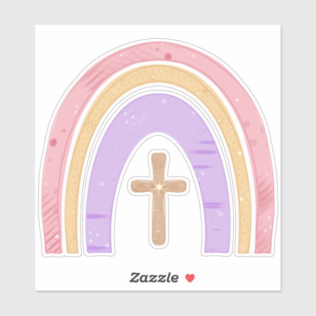 Gods Promise Rainbow and Cross | Sticker (Sheet)