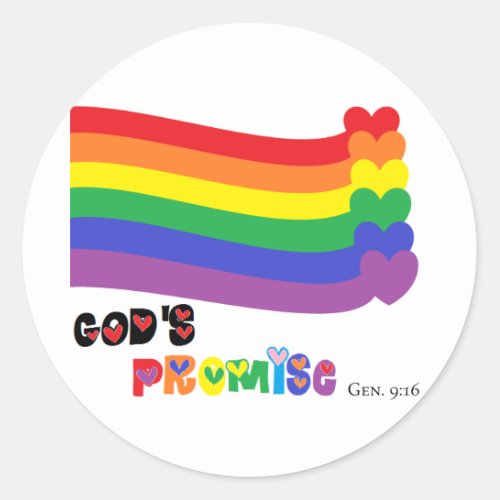 Gods Promise Rainbow Classic Round Sticker