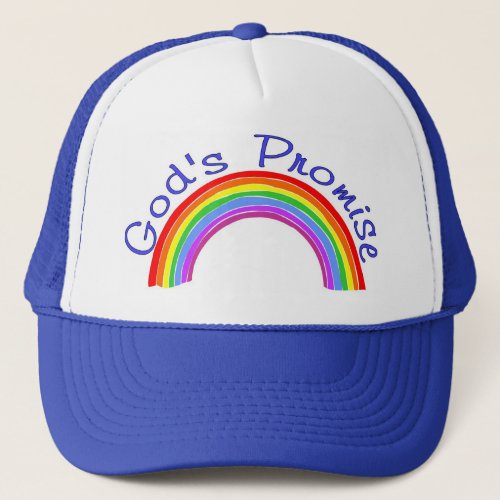 Gods promise with rainbow Christian Trucker Hat