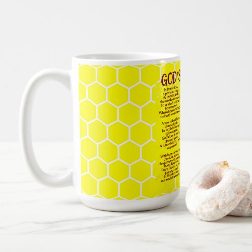 Gods Promise Yellow Honey Hive Print Coffee Mug