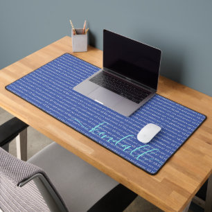 God's Promises are yes and amen Blue Personalized Desk Mat