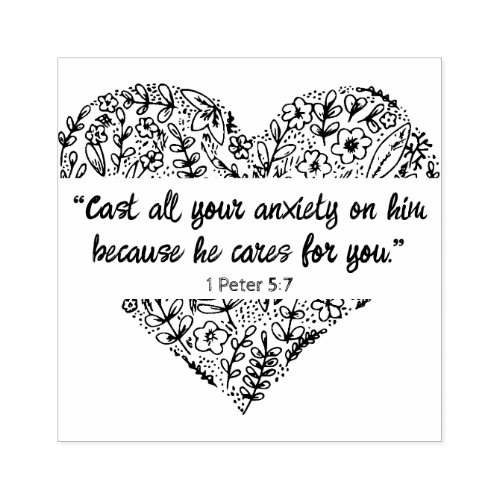 Gods Promises for your every Need He Cares  Rubber Stamp