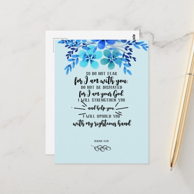 God's Promises for your Every Need - Isa. 41 Postcard (Front/Back In Situ)