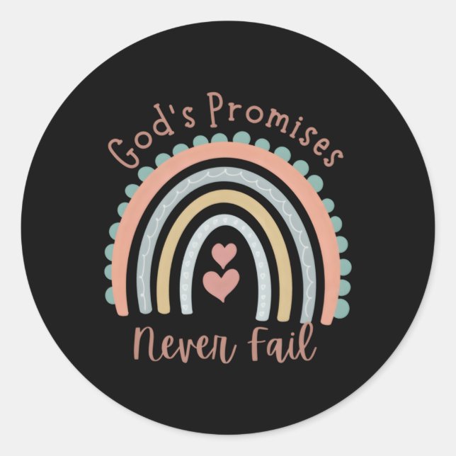 God'S Promises Never Fail Christ Centered Classic Round Sticker (Front)