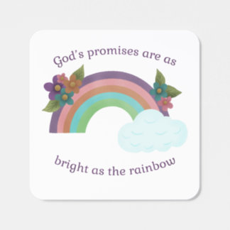 God's Promises Pastel Rainbow Square Sticker