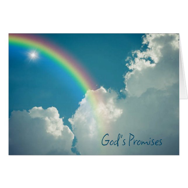 God's Promises Rainbow Sky Christian Cards (Front Horizontal)