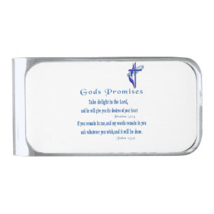 Gods Promises Silver Finish Money Clip