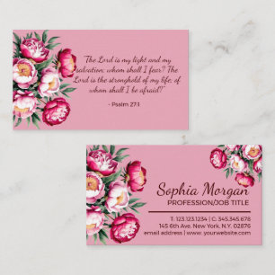 God's Promises Watercolor Scripture - Psalm 27:1 Business Card