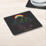 God's Rainbow Genesis 9 Christian Bible Verse Square Paper Coaster