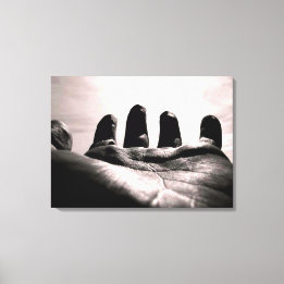 Gods reached out hand by healinglove black & white canvas print