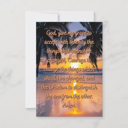 Gods Serenity Prayer Flat Greeting Card