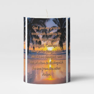 God's Serenity Prayer Pillar Candle