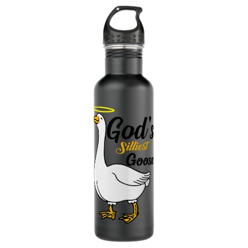 Gods Silliest Goose Bird Animal Goose Honk Memes L Stainless Steel Water Bottle