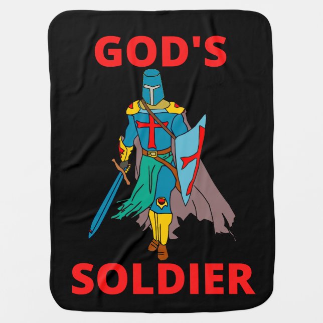 God's Soldier In Arms Baby Blanket (Front)