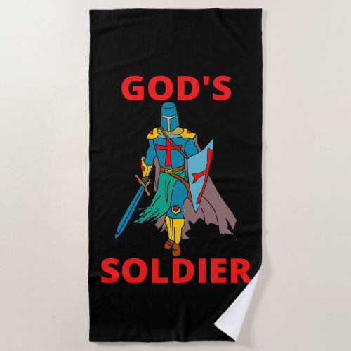 Gods Soldier In Arms Beach Towel