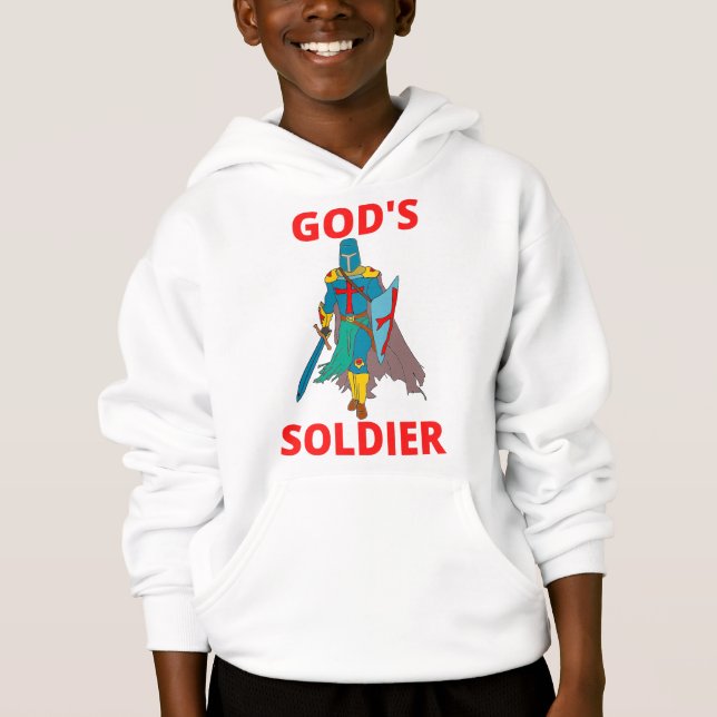God's Soldier In Arms Boy's Hoodie (Front)