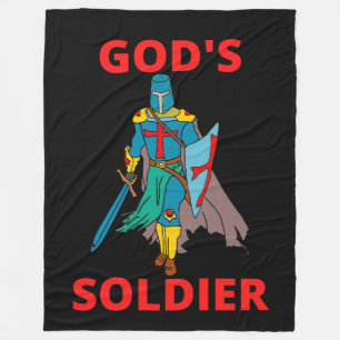 God's Soldier In Arms Fleece Blanket