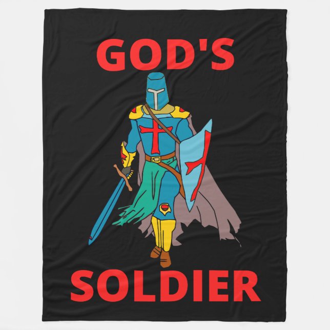 God's Soldier In Arms Fleece Blanket (Front)