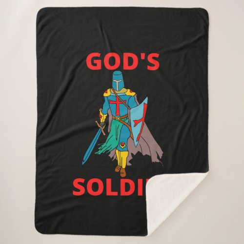 Gods Soldier In Arms Sherpa Blanket