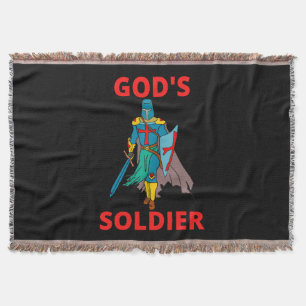 God's Soldier In Arms Throw Blanket