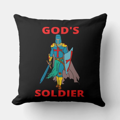 Gods Soldier In Arms Throw Pillow