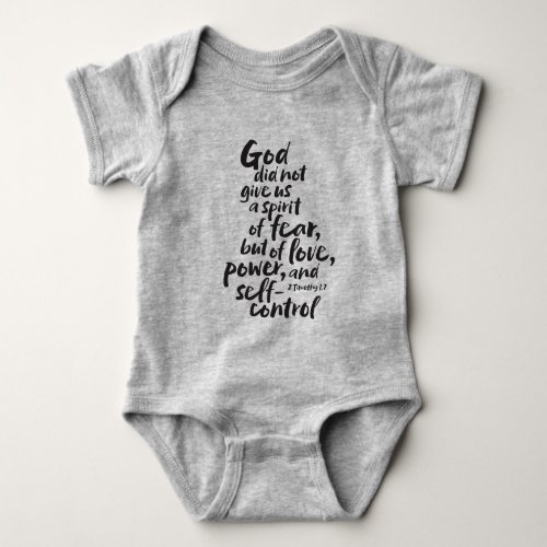 GODs Spirit of Love _ NO FEAR _ Bible Verse Baby Bodysuit