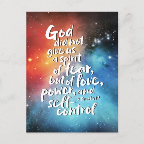 GODs Spirit of Love _ NO FEAR _ Bible Verse Holiday Postcard