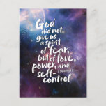 GOD's Spirit of Love - NO FEAR - POWER Bible Verse Holiday Postcard