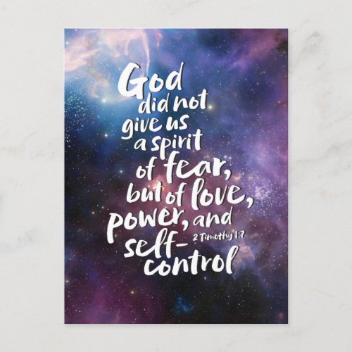 GODs Spirit of Love _ NO FEAR _ POWER Bible Verse Holiday Postcard