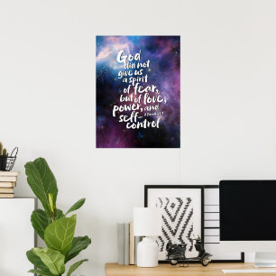 GOD's Spirit of Love - NO FEAR - POWER Bible Verse Poster