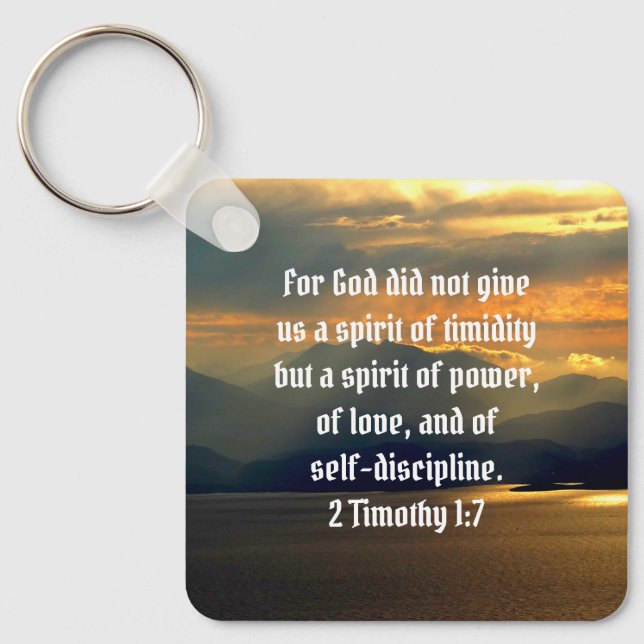God's Spirit of Power And Love 2 Timothy 1:7 Bible Keychain (Front)