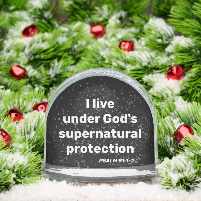 God's supernatural protection Psalm 91: 1-2 bible Snow Globe (Christmas)