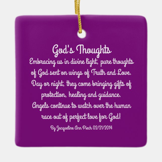 God's Thoughts Poetry Ceramic Ornament (Front)