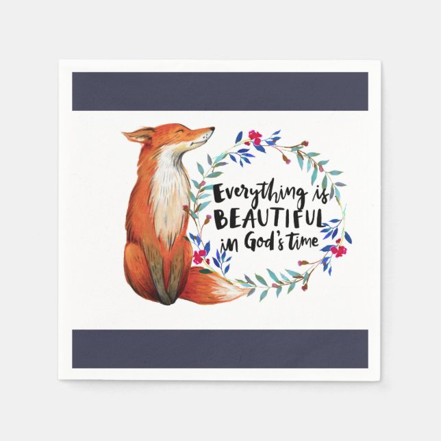 gods time foxes paper napkins (Front)