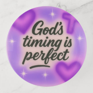 god's timing is perfect airbrush retro 90s purple  trinket tray