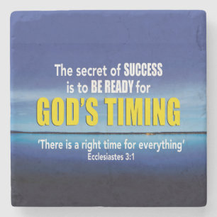 GODS TIMING Success Christian Inspirational Stone Coaster