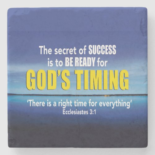 GODS TIMING Success Christian Inspirational Stone Coaster