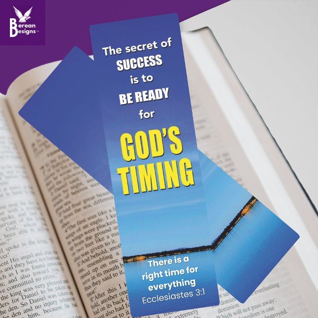GOD'S TIMING SUCCESS Ecclesiastes 3 Christian  Bookmarks (Christian bookmark for GOD'S TIMING based on Ecclesiastes 3—Time for everything. Christian gift idea)