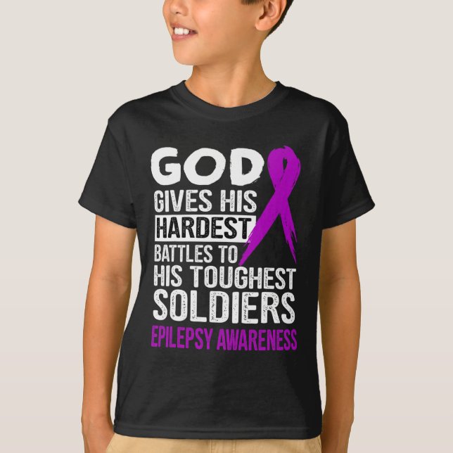 God's touchest soldiers EPILEPSY AWARENESS t  T-Shirt (Front)
