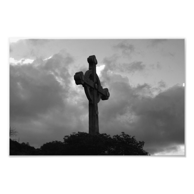 God's View (B&W Cross) Photo Print (Front)