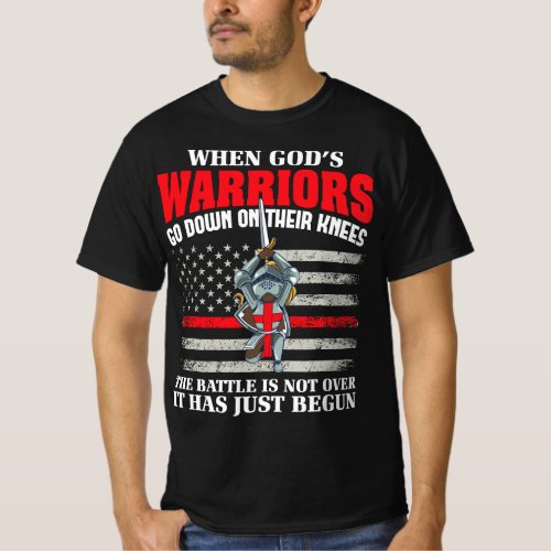 Gods Warrior Christian American Soldier US Flag Bi T_Shirt