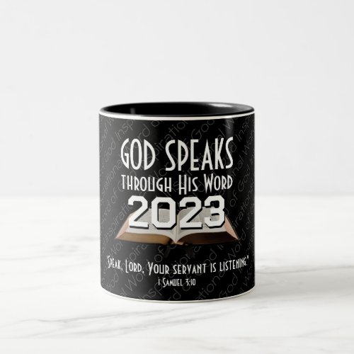 Gods Word Bible Black 2023 ANY YEAR Christian Two_Tone Coffee Mug