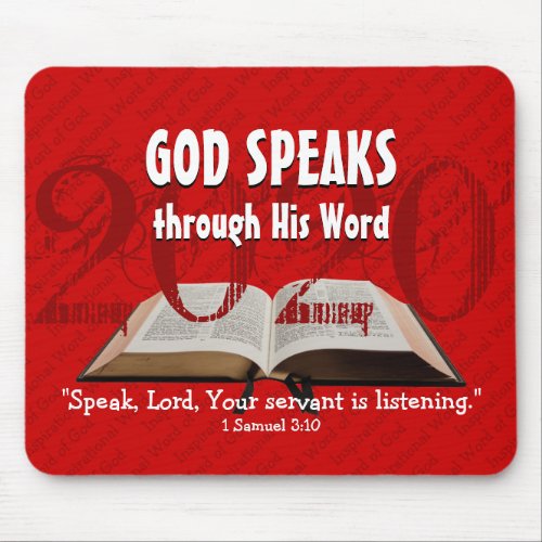 GODS WORD  Bible Year 2020 Custom Scripture RED Mouse Pad