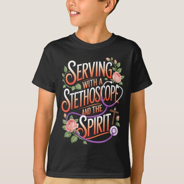 God's Work In Scrubs Jesus Faith God Cna Christian T-Shirt (Front)