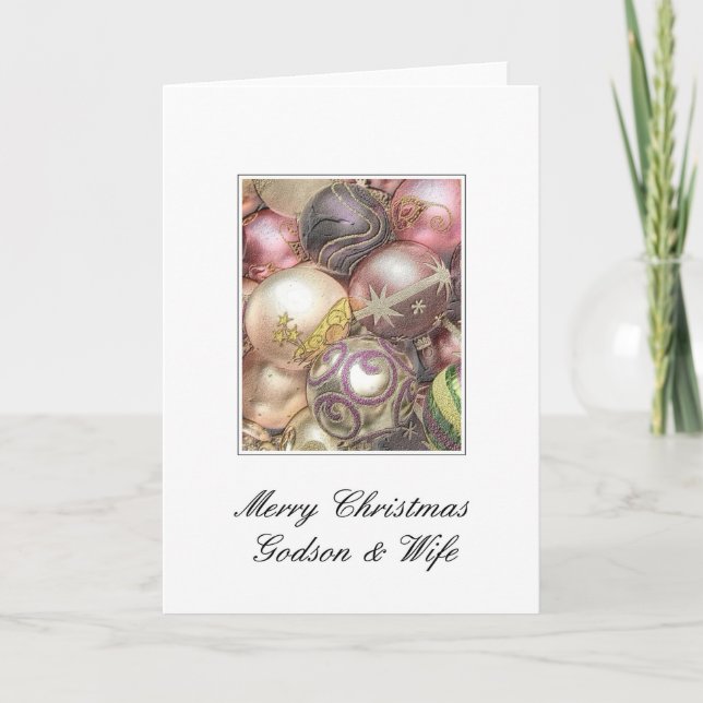 godson and wife  Merry Christmas card (Front)