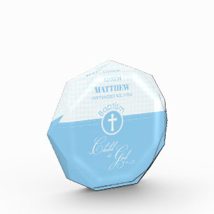 Godson Baptism Blue Child of God Personalized Acrylic Award