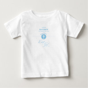 Godson Baptism Blue Child of God Personalized Baby T-Shirt