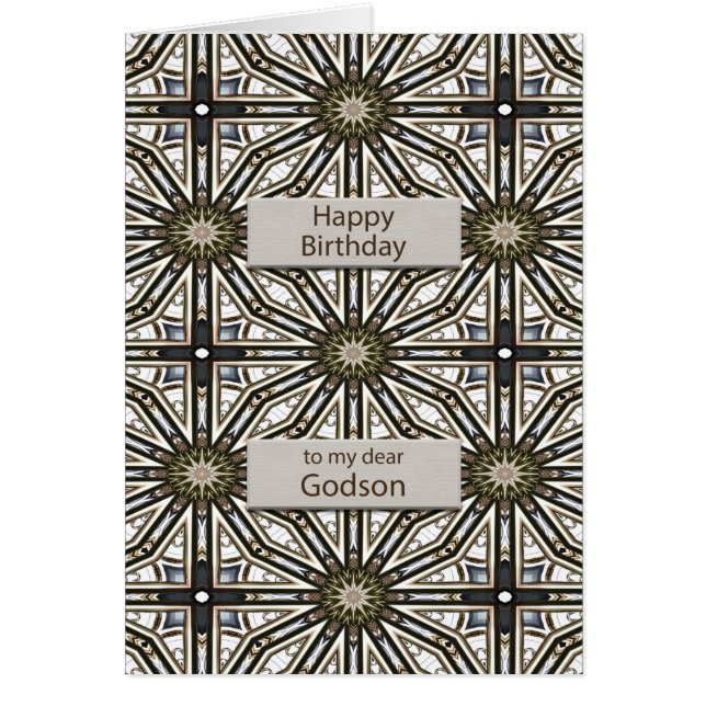 Godson Birthday Abstract Mandala Design Cards (Front)